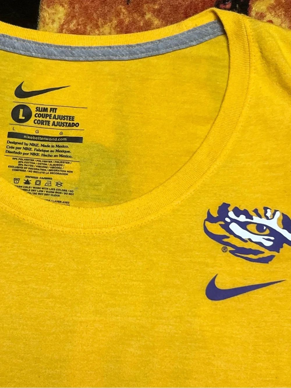 Nike LSU Tigers yellow & blue slim fit t-shirt